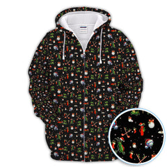 Maxcorners Funny Pattern Golf Polos, Christmas Golf Shirt For Men, Xmas Golf Gift For Golfer