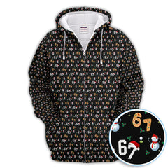 Maxcorners Festive 67 Christmas Pattern Polos, Holiday Golf Shirt For Golfer, Funny Golf Gift For Men