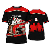 Maxcorners Rugby Those Are My Boys Football Multioptions Customized Name, Team Name 3D Shirt (5 Colors)