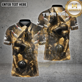 Maxcorners Bowling Shirt Anubis Golden Warrior Multioptions Personalized Name, Team Name Unisex 3D Shirt (4 Colors)