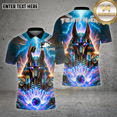 Maxcorners Bowling Shirt Anubis Lightning Multioptions Personalized Name, Team Name Unisex 3D Shirt (4 Colors)