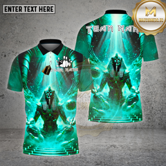Maxcorners Bowling Shirt Pharaoh Golden Throne Multioptions Personalized Name, Team Name Unisex 3D Shirt (4 Colors)