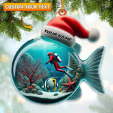 Maxcorners Diver Home Decor Christmas Ornament, Personalized Ornament 2D Flat LM2211