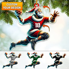 Maxcorners Custom Number Handball Santa Ornament, Christmas Gift for Handball Lover 2D Flat LM2211