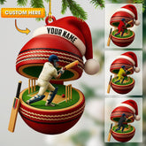 Maxcorners Christmas Cricket Player, Home Decor, Christmas Ornament, Personalized Ornament 2D Flat LM2111