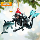 Maxcorners Santa Diver Home Decor Christmas Ornament, Personalized Ornament 2D Flat LM2211