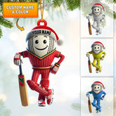 Maxcorners Cricket Ball Player Christmas Ornament, Personalized Ornament 2D Flat LM2211