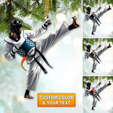 Maxcorners Custom Name Taekwondo Ornament, Taekwondo Christmas Gift3 2D Flat LM2111