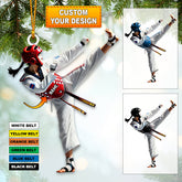 Maxcorners Custom Name Taekwondo Ornament, Taekwondo Christmas Gifts 2D Flat LM2211