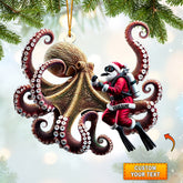 Maxcorners Octopus And Santa Home Decor Christmas Ornament, Personalized Ornament 2D Flat LM2211