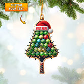 Maxcorners PickleBall Christmas Ornament, Personalized Ornaments 2D Flat LM2211