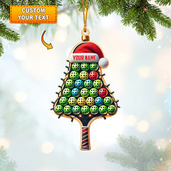 Maxcorners PickleBall Christmas Ornament, Personalized Ornaments 2D Flat LM2211