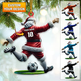Maxcorners Custom Name Soccer Santa Ornament, Soccer Christmas Gift 2D Flat LM2211