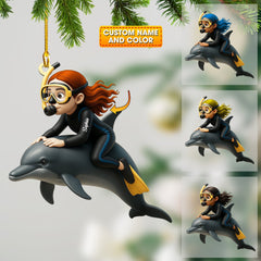 Maxcorners Dolphin Trainer Home Decor, Christmas Ornament, Personalized Ornament 19 2D Flat LM2111