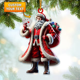 Maxcorners Santa Poker Christmas Home Decor Christmas Ornament, Personalized Ornament 2D Flat LM2211