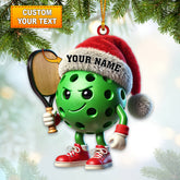 Maxcorners Custom Name Pickle Ball Ornament, Christmas Gift Decoration48 2D Flat LM2111
