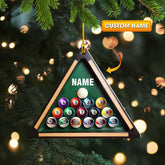 Maxcorners Pool Table Billiard Ball Christmas Ornament, Personalized Ornament 2D Flat LM2211