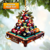 Maxcorners Custom Name Billiard Ornament, Billiard Lover Christmas Gift 2D Flat LM2111