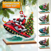 Maxcorners Custom Name Santa Jet Ski Ornament, Christmas Gift Decoration 2D Flat LM2111