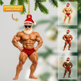 Maxcorners Bodybuilder Santa, Home Decor, Christmas Ornament, Personalized Ornament 2D Flat LM2111