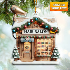 Maxcorners Custom Name Hair Salon Ornament, Hairdresser Christmas Gift 2D Flat LM2111