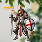 Maxcorners Custom England Lion Ornament, Personalized Ornament 2D Flat LM2211