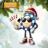 Maxcorners Custom Name Poker Ornament, Poker Christmas Decoration 2D Flat LM2211
