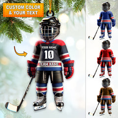 Maxcorners Custom Name Ice Hockey Ornament, Christmas Gift Decoration 2D Flat LM2111