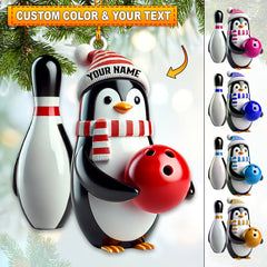 Maxcorners Custom Name Bowling Ornament, Bowling Lover Christmas Gift 2D Flat LM2111