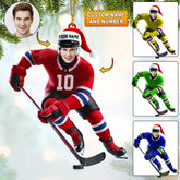 Maxcorners Hockey Christmas Home Decor Christmas Ornament, Personalized Ornament 2D Flat LM2211
