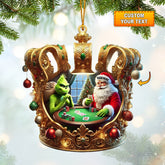 Maxcorners Poker King Santa Home Decor Christmas Ornament, Personalized Ornament 2D Flat LM2211