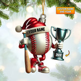 Maxcorners Baseball Champion Christmas Ornament, Personalized Ornament 2D Flat LM2211