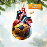 Maxcorners Ball Heart Home Decor Christmas Ornament, Personalized Ornament 2D Flat LM2211