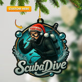 Maxcorners Christmas Scuba Dive, Home Decor, Christmas Ornament, Personalized Ornament 2D Flat LM2111