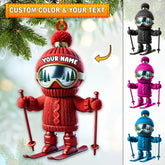 Maxcorners Custom Name Skiing Ornament, Santa Christmas Gift Decoration 2D Flat LM2111