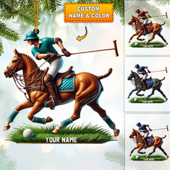 Maxcorners Polo Player Decor Christmas Ornament, Personalized Ornament 2D Flat LM2211