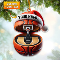 Maxcorners Basketball Court Christmas Ornament, Personalized Ornament 2D Flat LM2211