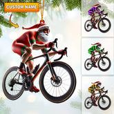 Maxcorners Santa Bicycle Racing Home Decor Christmas Ornament, Personalized Ornament 2D Flat LM2211