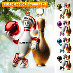 Maxcorners Custom Name Bowling Ornament, Christmas Gift for Bowling Lover 2D Flat LM2111