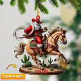 Maxcorners Horse Riding Santa, Home Decor, Christmas Ornament, Personalized Ornament 2D Flat LM2111