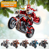 Maxcorners Custom Name Motorbike Santa Ornament, Motorbike Lover Christmas Gift 2D Flat LM2211