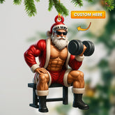 Maxcorners Christmas Weightlifting Santa, Home Decor, Christmas Ornament, Personalized Ornament 2D Flat LM2111