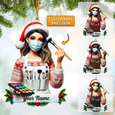 Maxcorners Makeup Artist Christmas Ornament, Personalized Ornament 2D Flat LM2211