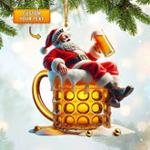 Maxcorners Beer Santa Home Decor Christmas Ornament, Personalized Ornament 2D Flat LM2211