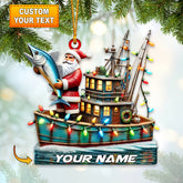 Maxcorners Fisherman Santa Home Decor Christmas Ornament, Personalized Ornament 2D Flat LM2211