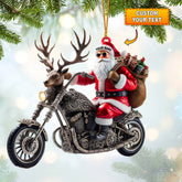 Maxcorners Moto Santa Home Decor Christmas Ornament, Personalized Ornament 2D Flat LM2211