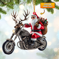 Maxcorners Moto Santa Home Decor Christmas Ornament, Personalized Ornament 2D Flat LM2211