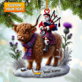 Maxcorners Funny Highland Cow Christmas Ornament, Personalized Ornament 2D Flat LM2211