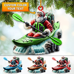 Maxcorners Custom Name Kayak Santa Ornament, Kayak Lover Christmas Gift 2D Flat LM2111