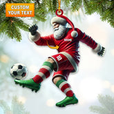 Maxcorners Custom Name and Number Santa Football Ornament, Christmas Gift for Football Lover 2D Flat LM2211